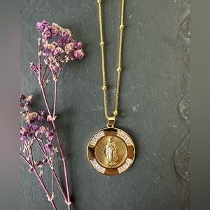 Gold Filled Mother Mary Pendant necklace